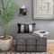 Simplify Gray 6 Drawer Collapsible Double Storage Ottoman